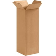 Partners Brand Tall Corrugated Boxes 4" x 4" x 10" Kraft 25/Bundle BS040410