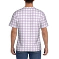 thumbnail image 3 of Vsdgher Purple Checkboard Print Men's Dry Fit Mesh Athletic Shirts Moisture Wicking Tennis T-Shirt Tops, 3 of 9