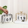 thumbnail image 2 of CSChome Calendrier de Table Style Nordique Support en Métal Calendrier de Table Calendrier Perpétuel de Décoration Intérieure, 2 of 6