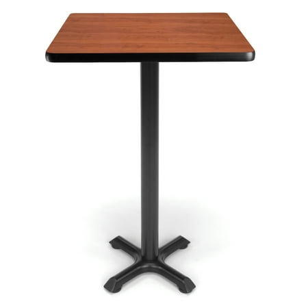 OFM Model XTC24SQ 24" Multi-Purpose Cafe Height Square Breakroom Table with X-Style Pedestal Base, Cherry