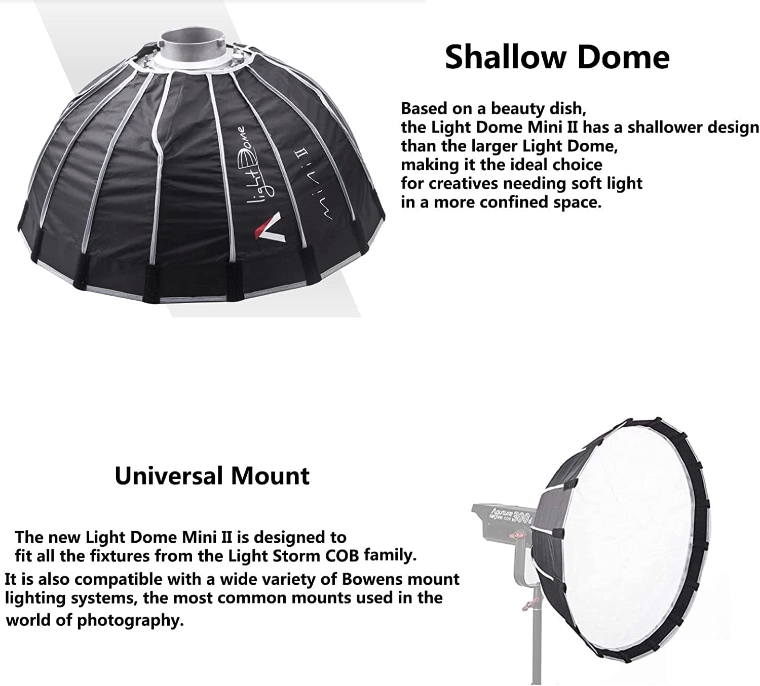 Aputure Light Dome Mini II Softbox for Aputure 120D Mark 2 300D II