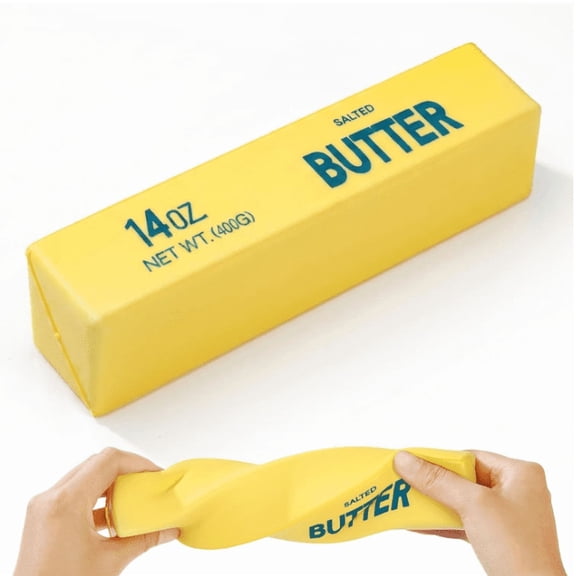 Jumbo Butter Squishies 14oz Butter Stick Squishy, Squeezy Butter Shape Stress Ball Slow Rising Food Fidget for Stress Relief & Anxiety Relaxation (10 In)