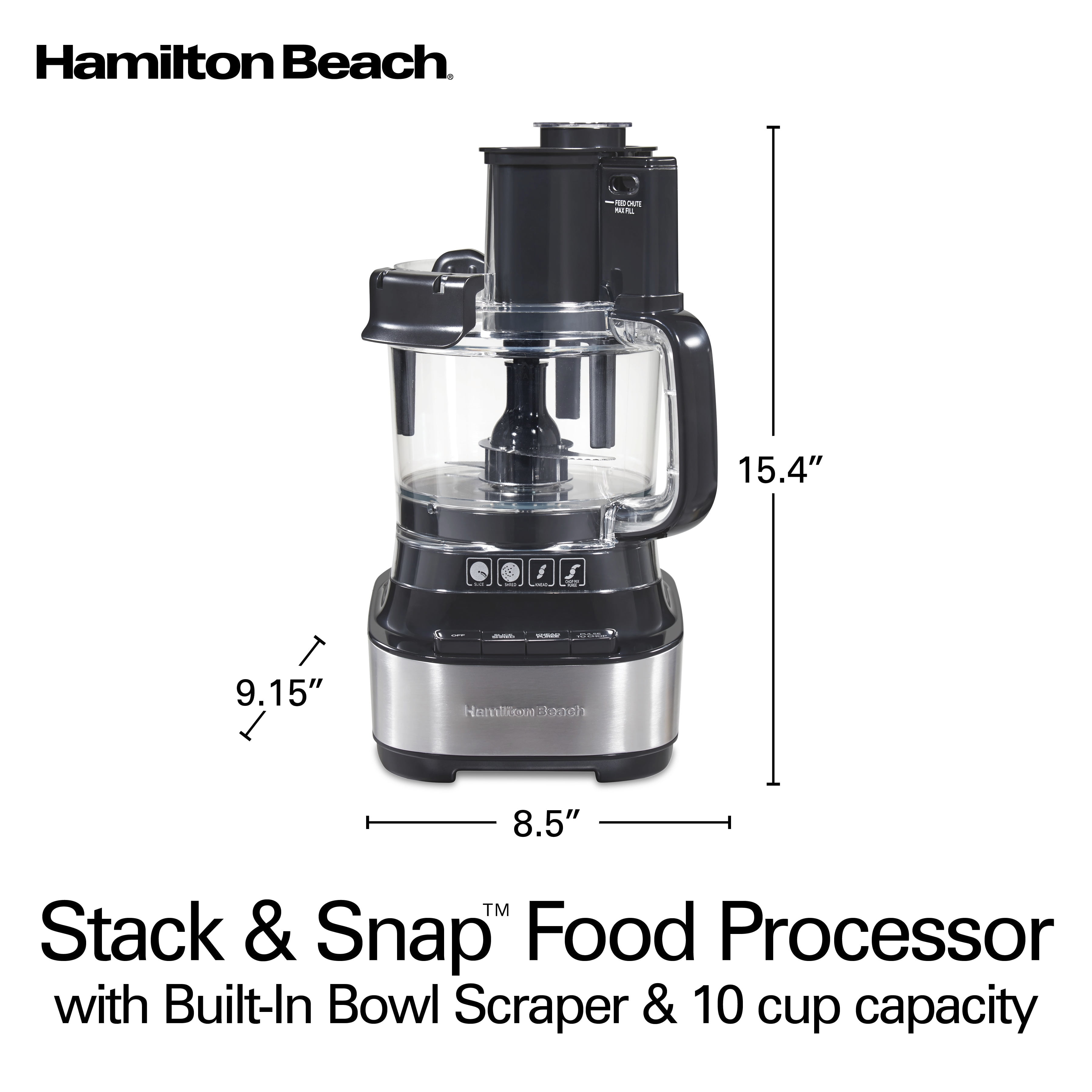 2023 New Hamilton Beach Stack Snap 8-Cup Food Processor & Vegetable Chopper  with Adjustable Slicing Blade,Built-in Bowl Scraper - AliExpress