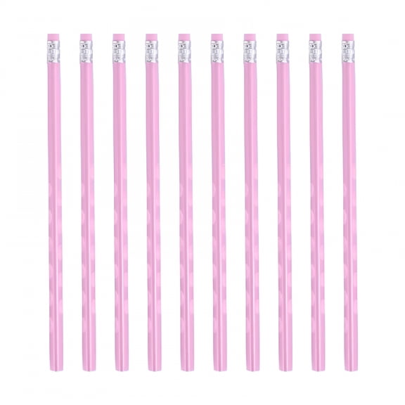 CCOCC Student Pen,Hole Pencil with Eraser Pink,(10X Pencil with Eraser)