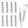 thumbnail image 1 of Protector Espiral Cable Cargador Teléfono, Auriculares, Cable USB, PC, Portátil, Celular - 8 PCS (Gris), 1 of 3