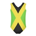 thumbnail image 2 of FOR U DESIGNS Skin-Friendly Sleeveless Swimwear for Kids Girls 3-4 Years Old Quick Dry V-Neck Bodysuit Jamaican Flag Girls One Piece Summer Swimsuit, 2 of 8