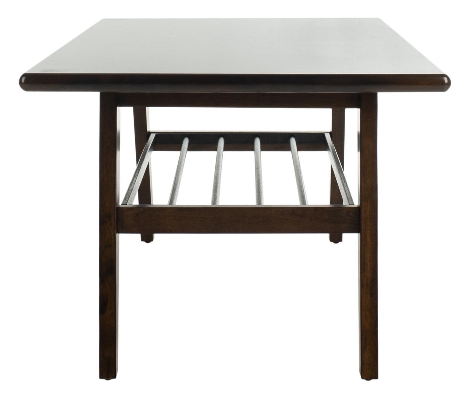 SAFAVIEH Seth 2 Tier Solid Traditional Coffee Table, Dark Walnut
