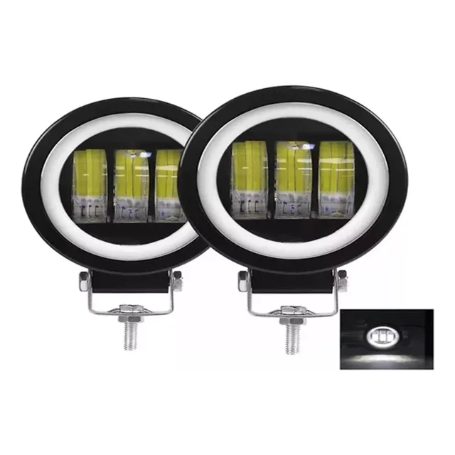 Par Barras De Led 3'' Redondas Ojos Ángel Universal 4x4 Moto