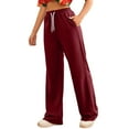 thumbnail image 3 of Ierhent Women Pants Casual Work Women's Loose Fit Classic Lounge Pants(Red,XL), 3 of 7