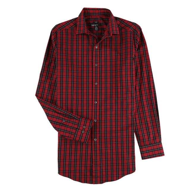 bar III Chemise Habillée pour Homme Extensible Facile d'Entretien à Boutons, Rouge, Encolure 16-16,5 Pouces Manche 32-33 Pouces