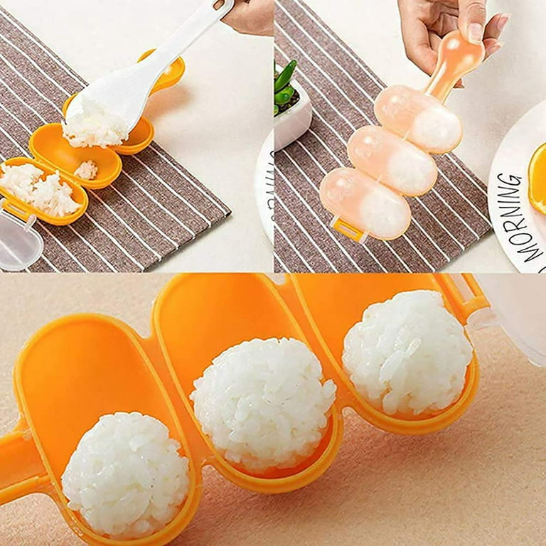 Creative Rice Ball Molds for Kids Sushi Mold Maker DIY Sushi Maker Onigiri  Rice Mold Non Stick Kitchen Sushi Roll Making Tools (Donuts, Triangle)