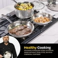 thumbnail image 5 of Guy Fieri's Flavortown 10-Piece Stainless Steel Cookware Set - Includes Frying Pans, Saucepans, Saute Pan and Stock Pot - Non-Toxic Pots and Pans, Oven-Safe up to 500F, 5 of 7