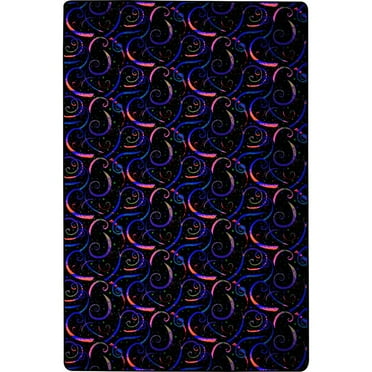 Home Floor Decorative Premium Nylon Fiber Neon Lights Dynamo 4' X 6' Area Rug - Fluorescent