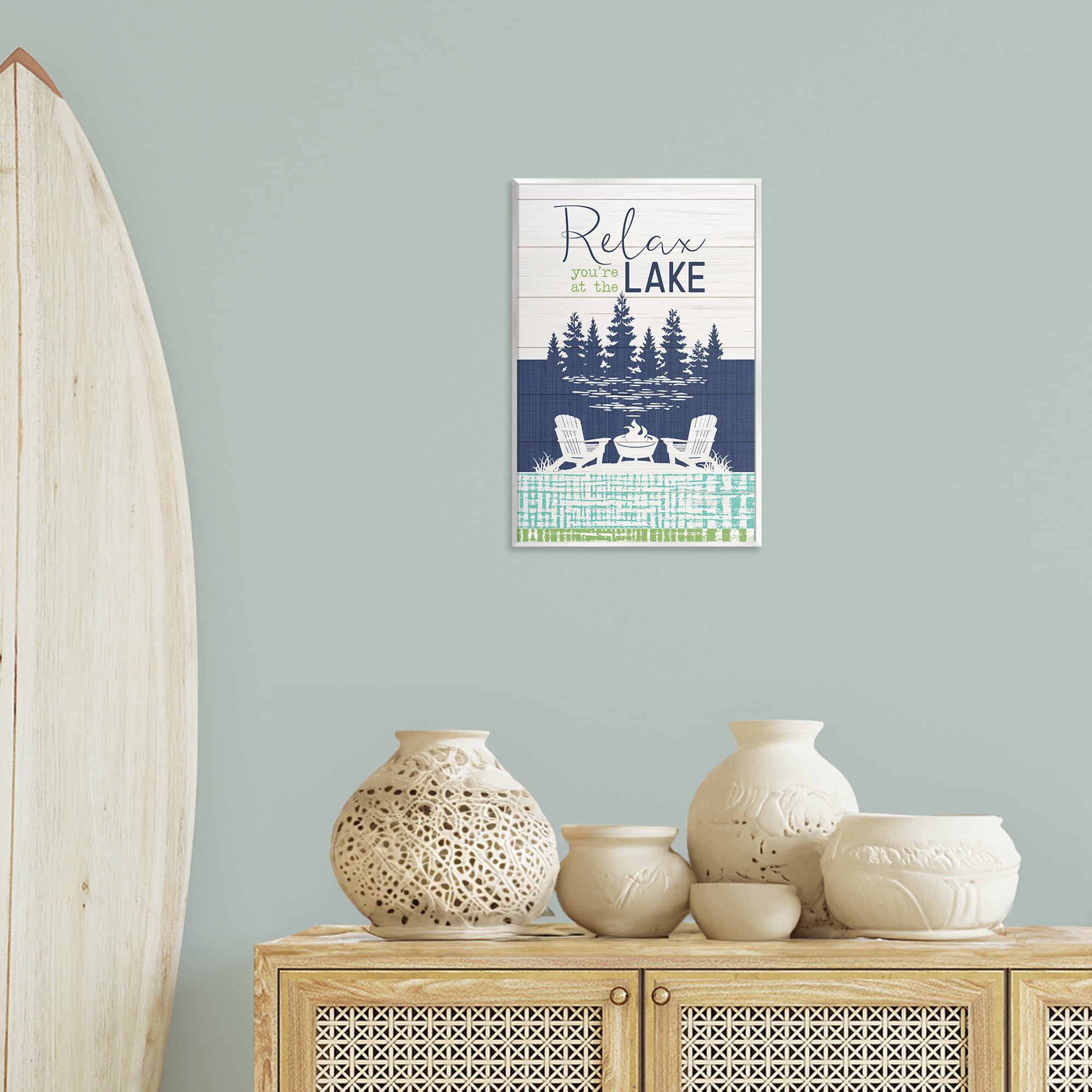 Stupell Industries Relax at Lake Rustic View Nautical & Beach Painting Unframed Art Print Wall Art, 13 x 19