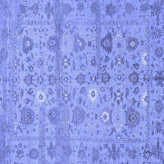 Ahgly Company Indoor Square Abstract Blue Modern Area Rugs, 7' Square