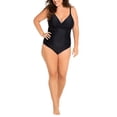 thumbnail image 3 of Cyn & Luca Swimsuit Sz L Ladies' One Piece Swimsuit & Cover Up Black, 3 of 4
