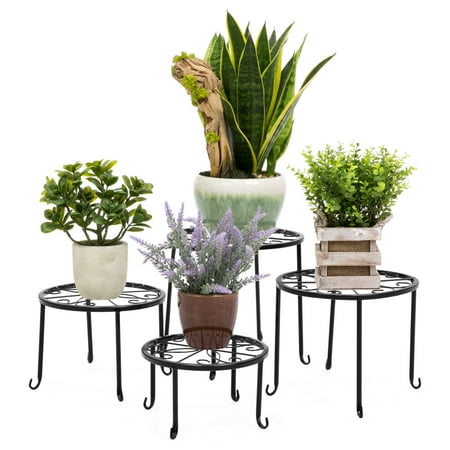 Best Choice Products Decorative Nesting Plant Stands Flower Pot Best Choice Products Decorative Nesting Plant Stands Flower Pot Holder Display Rack Trivets For Indoor Outdoor Home Garden Decor Set Of 4 Black