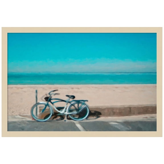 Amanti Art Bike to the Beach Wood Framed Wall Art Print