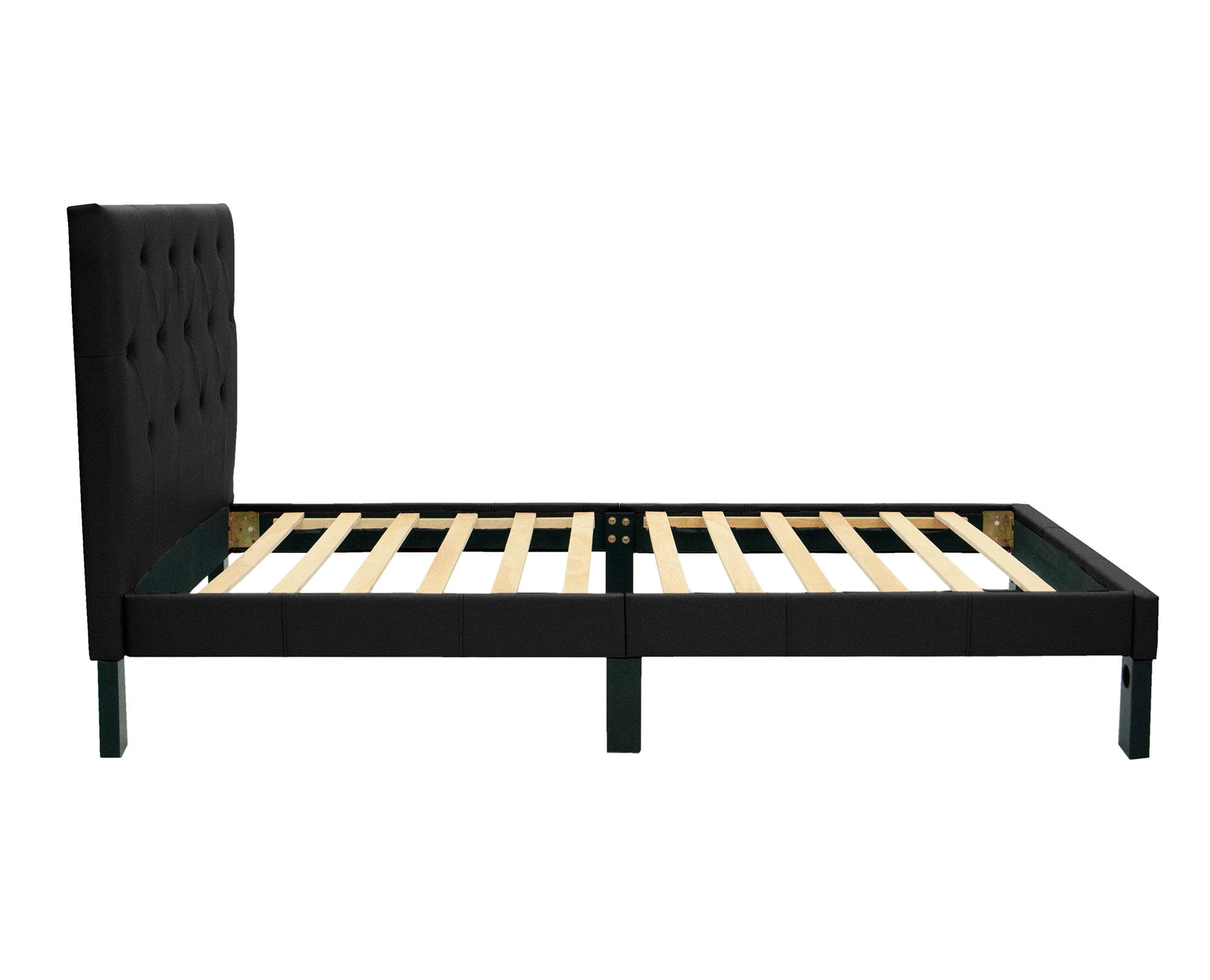 Poundex Youth Upholstered Platform Bed, Twin, Black