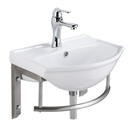 Small Wall Mount Bathroom Sink With Stainless Steel Towel Bar Faucet Small Wall Mount Bathroom Sink With Stainless Steel Towel Bar Faucet And Drain
