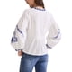 thumbnail image 3 of Blusa bordada de verano para mujer Inspire Chic, con cuello en V, de manga larga, top casual, color blanco M, 3 of 6