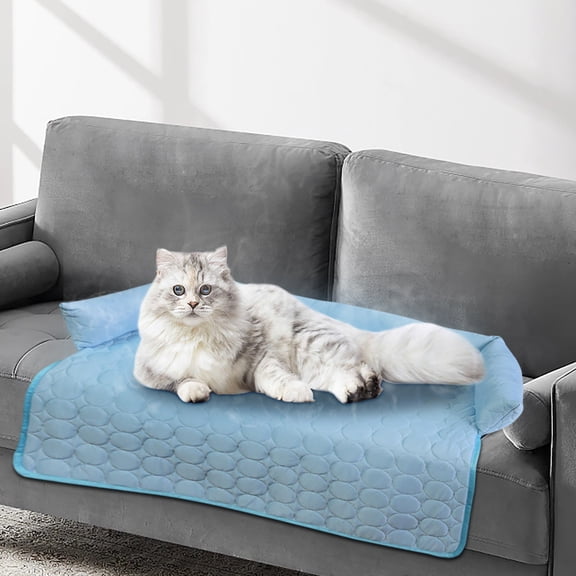 Cooling Cat Bed Dog Ice Silk Mat Pet Mat Breathable Cooling Pad With Pillow Pet Bed For Dogs Cats Indoor Waterproof Mat