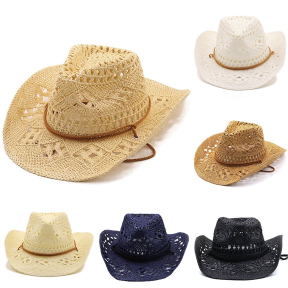 ManxiVoo Hand Knitted Breathable Hollow Wide Brim Sun Hat for Women Men Outdoor Summer Parties and Travel