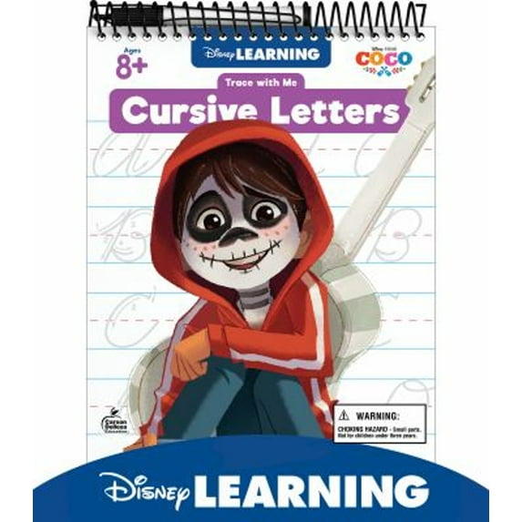 Pre-Owned Disney Learning Coco Trace With Me Cursive Handwriting Workbook for Kids Ages 8-12, Dry Erase Upper- and Lowercase Cursive Letter Tracing Wipe Clean Workbook for 2nd, 3rd, and 4th Grade
