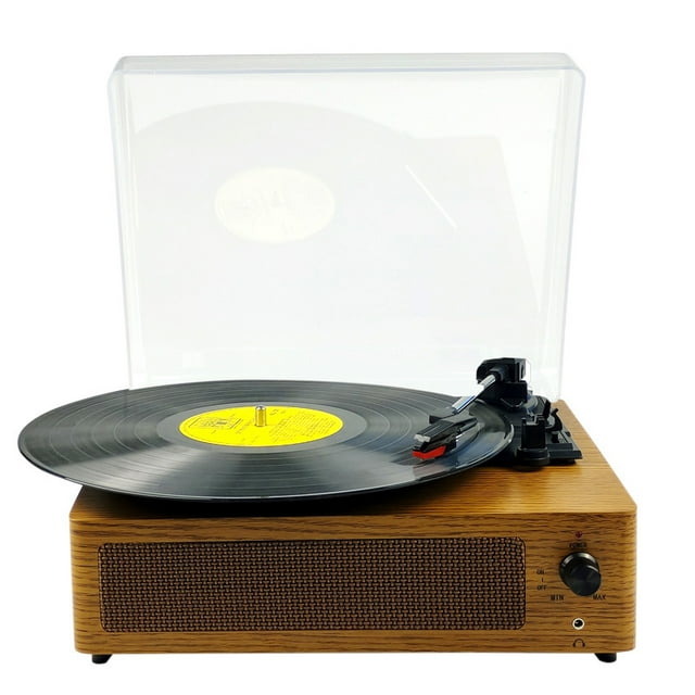 Record Players for Vinyl with Speakers Belt-Driven Retro Turntable for Vinyl Records Support 3-Speed Full Size, Bluetooth Playback