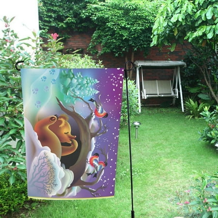 Do Bears Sleep All Winter MYPOP Sleeping Bear In A Cave During Winter Garden Flag For Patio, Lawn and Garden 12x18 inches ()