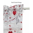 thumbnail image 5 of Valentine's Linen Curtain Valance for Bedroom/Bathroom/Kitchen/Office/Living/Dining Room Windows, Wood Gnomes Rose Silver Plant Leaves Rod Pocket Topper Decorative Cafe Drapes Panel 42"x12", 5 of 6