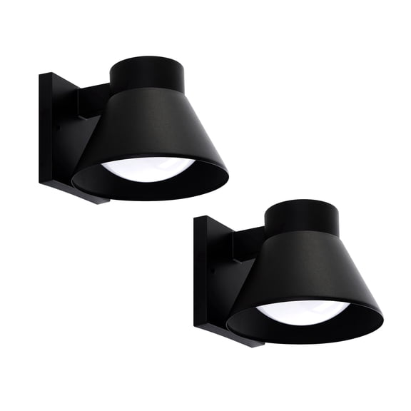 UME 2 pack Wall Sconces, Led Metal Porch Lights Outdoor Waterproof, Farmhouse-Style Anti-Rust Wall Lamp, Black