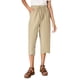 thumbnail image 3 of Pantalones 3/4 de mezcla de lino para mujer - Cintura con cordón, color liso, bolsillos laterales - Pantalones cómodos e informales, 3 of 8