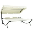 thumbnail image 2 of vidaXL Outdoor Double Chaise Lounge Patio Lounge Bed with Canopy and Pillows, 2 of 50