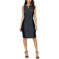 thumbnail image 1 of Vestido elegante sin mangas para mujer Inspire Chic, vestido ajustado tipo lápiz XS azul para el trabajo, 1 of 8