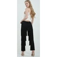 thumbnail image 2 of Municipal Women's Latin Dance Pants Tassel Ballroom Dance Professional Black Adult Fringe Rumba Tango Salsa Practice Pants, 2 of 7