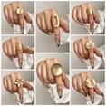 thumbnail image 2 of ALLYES-Anillos gruesos irregulares de Color dorado y plateado para hombres y mujeres, anillo de dedo ajustable de cuerda elástica con personalidad, joyería de moda, 2 of 4