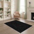 thumbnail image 2 of ODIKA 4'x6' Washable Area Rug Black Red Ornate Floral Design Intricate and Flame Motif for Dorm Room, Small Living Stain Resistant Low Profile, Easy Care, 2 of 7