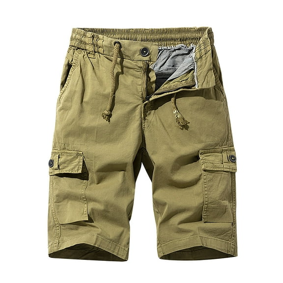 IROINNID Mens Casual Outdoors Twill Cargo Shorts Cotton with Zipper Classic Cargo Stretch Short
