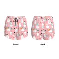 thumbnail image 3 of Balery Cute Pink Snowman Cat Pantalones cortos deportivos para mujer con forro y dos bolsillos, elásticos, para entrenamiento, gimnasio, yoga-Medium, 3 of 7