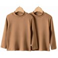thumbnail image 2 of talentlend Girls 2 Packs Mock Neck Shirts Long Sleeve Cotton Comfortable Slim Casual Trendy Base Layer Tee Tops, 2 of 5
