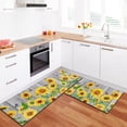 thumbnail image 4 of 2 Pieces Sunflower Kitchen Rugs and Mats Sunflower on The Wooden Kitchen Decor Farmhouse Anti Fatigue Mat Non Skid Washable Standing Mat Kitchen Rugs17x30+17x47inch, 4 of 6