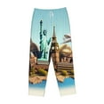 thumbnail image 4 of Goofa Iconic Global Landmarks Printed Soft Pajama Pants for Women, Wide Leg Comfy Casual Lounge Yoga Pants-Small, 4 of 9