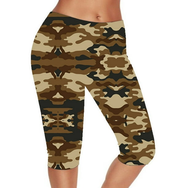 Bellella Women Leggings Solid Color Yoga Pants Elastic Waisted Bottoms  Stretchy High Waist Capris Pant Sport Trousers camouflage 4XL 