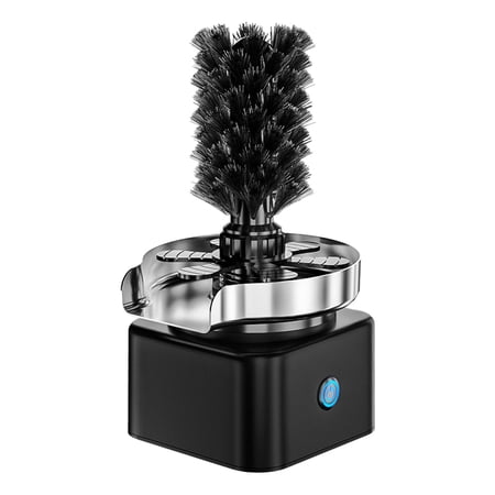 Bottle Washer,Automatic Glass Cup Rinser Cup Washer with Brush,Automatic Cleaning Press Rotary Brush Cup Washer,High Pressure Cleaning Home Bar Coffee Shop,Coffee Cup Rinser Kitchen Sinks Black
