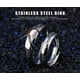 thumbnail image 4 of Anillos OPK para parejas, conjunto a juego con forma de corazón de acero inoxidable para él y ella, parejas de amor real, banda de boda, anillos de corazón para parejas (un par) Ormromra WMZL-973-11, 4 of 6