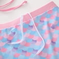 thumbnail image 6 of Shadoumai Girls Tankini Swimsuit Solid Ruched Side Square Neck Top with Tropical Printed Shorts 2 Piece Girls Bathing Suits, 6 of 7