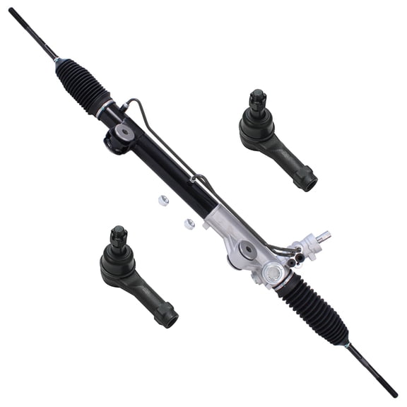 Detroit Axle - Front 3pc Rack and Pinion Kit for 04-08 Ford F-150, 06-08 Lincoln Mark LT, 1 Power Steering Rack & Pinion Assembly 2 Outer Tie Rod Ends 2004 2005 2006 2007 2008 Replacement