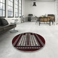 thumbnail image 4 of Ahgly Company Machine Washable Indoor Rectangle Industrial Modern Maroon Red Area Rugs, 3' x 5', 4 of 7