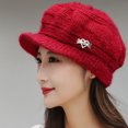 thumbnail image 4 of Dengjunhu Women's Winter Warm Hat Crochet Slouchy Beanie Knitted Caps with Visor, 4 of 7